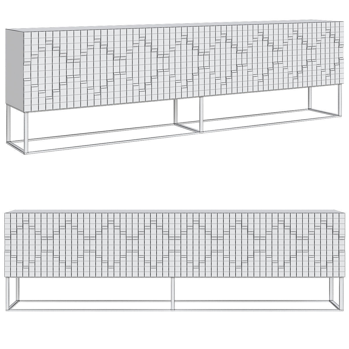 Cheast of Drawers low poly 3d model collection Low-poly 3D model_1