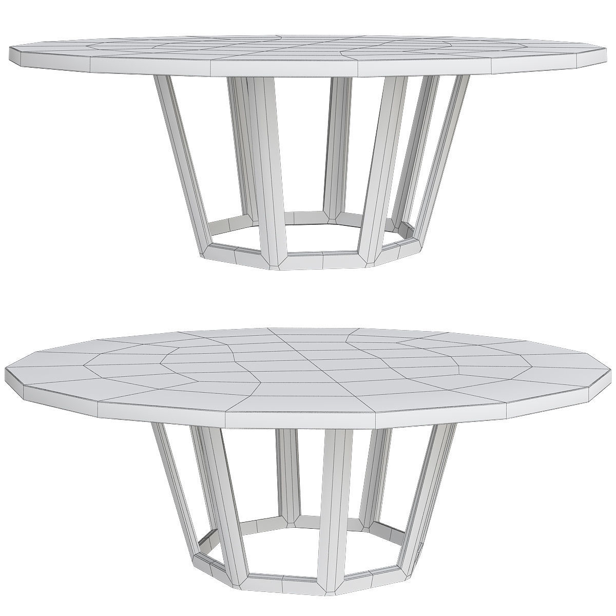 Coffee and Side table low poly 3d model collection Low-poly 3D model_7