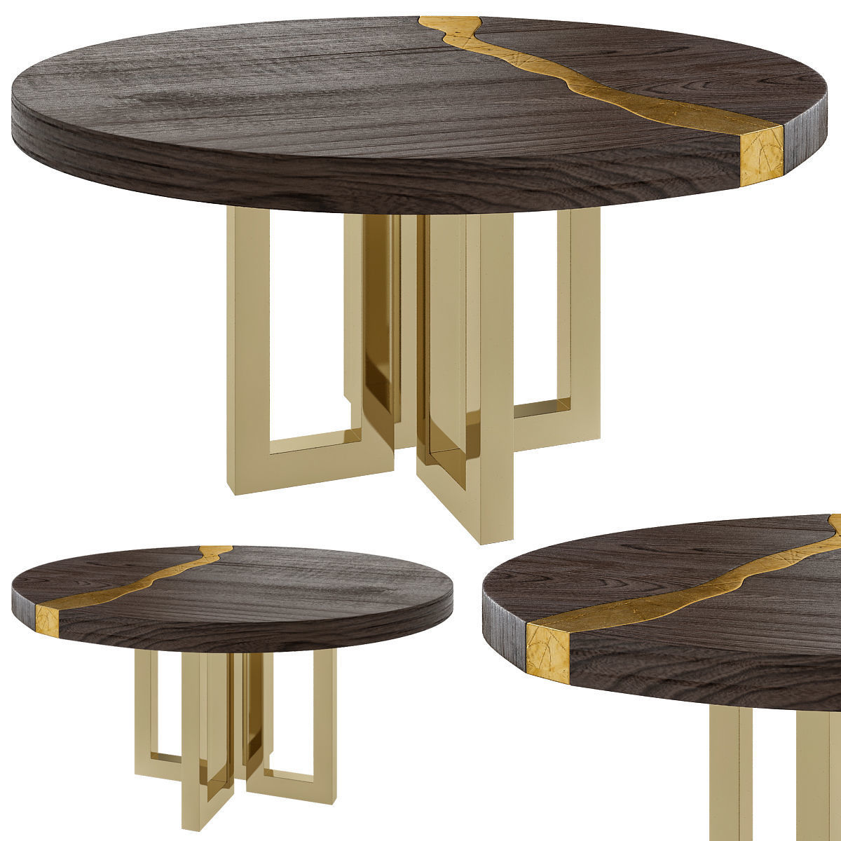 Coffee and Side table low poly 3d model collection Low-poly 3D model_19