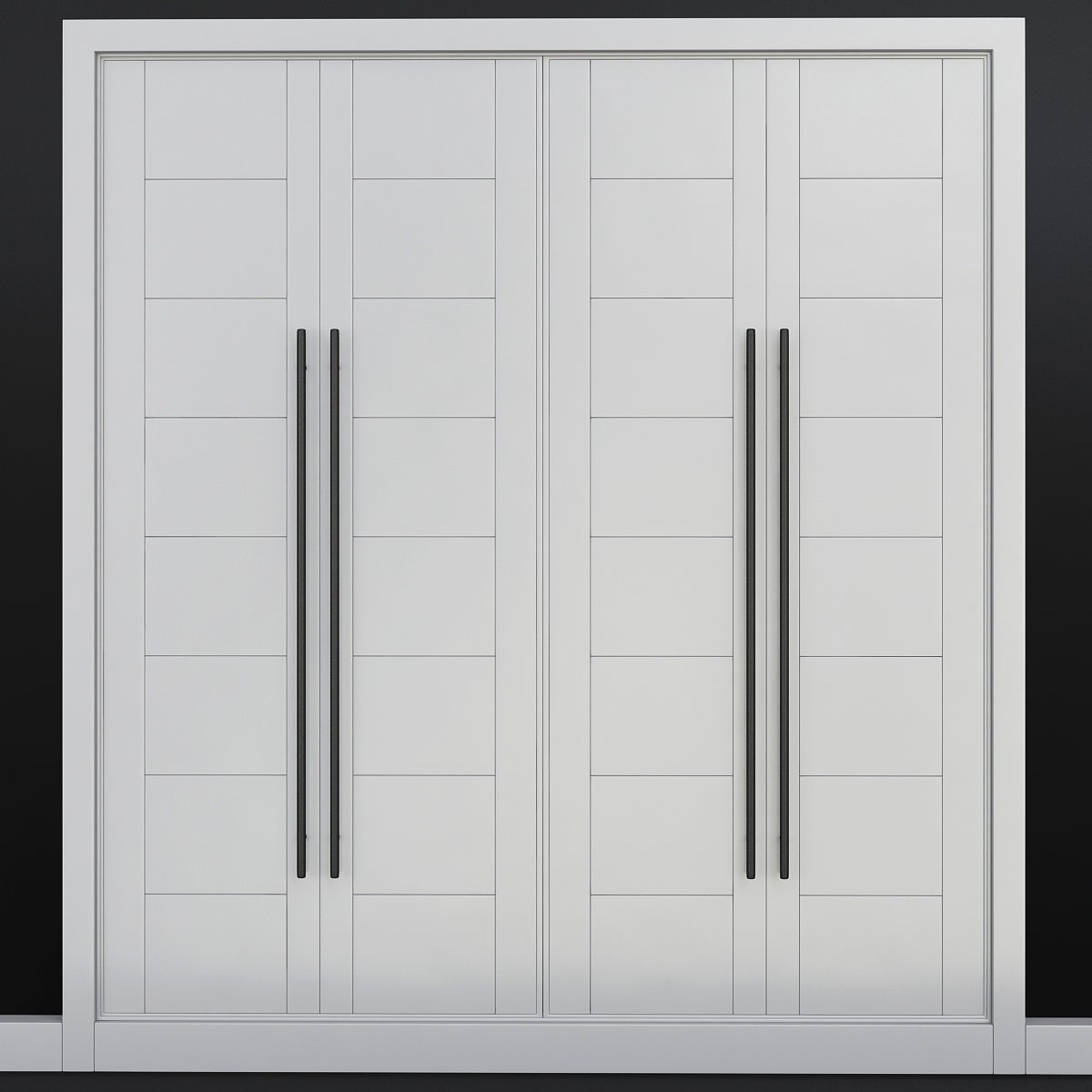 Doors low poly 3d model collection sliding door with glass pa... Low-poly 3D model_13