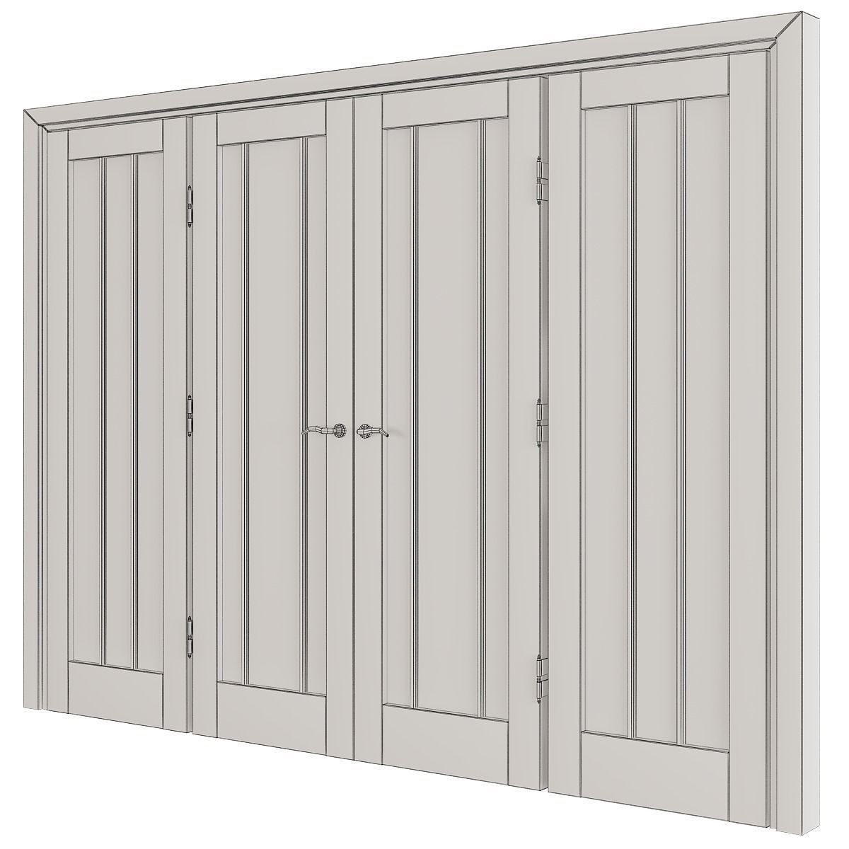 Doors low poly 3d model collection sliding door with glass pa... Low-poly 3D model_20