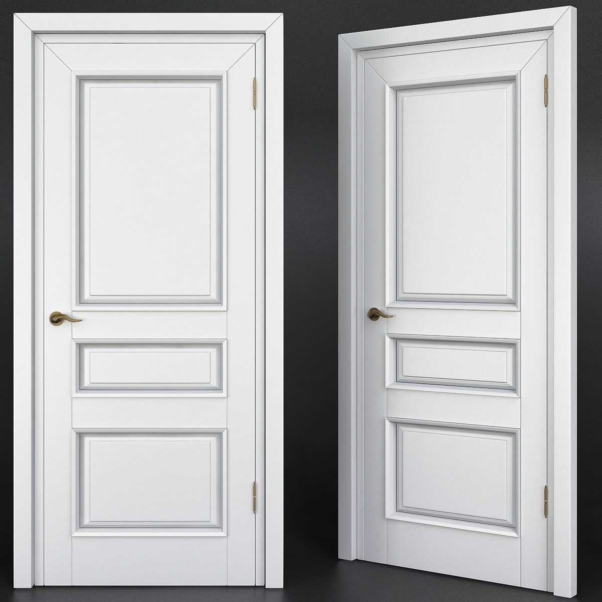 Doors low poly 3d model collection sliding door with glass pa... Low-poly 3D model_7