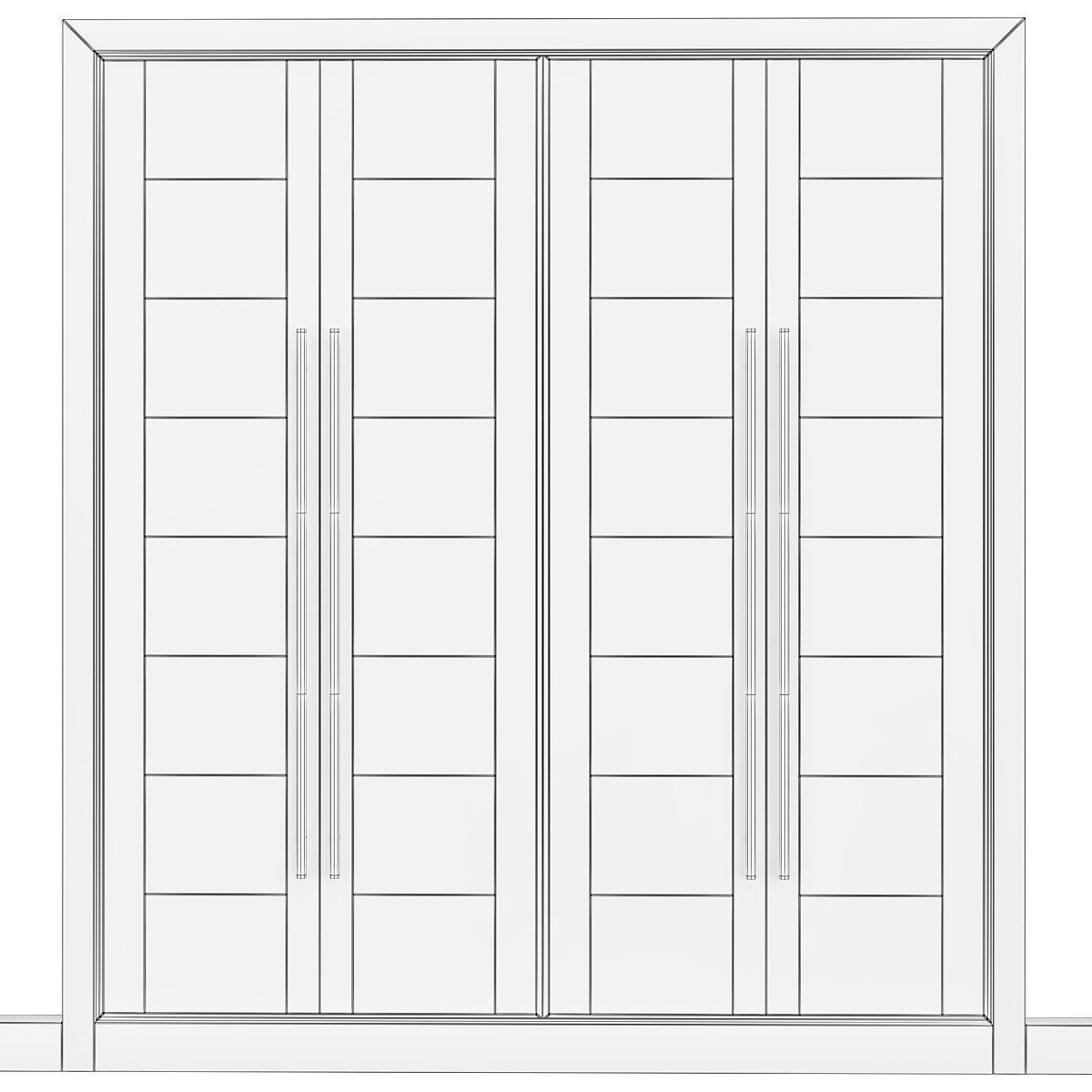 Doors low poly 3d model collection sliding door with glass pa... Low-poly 3D model_14