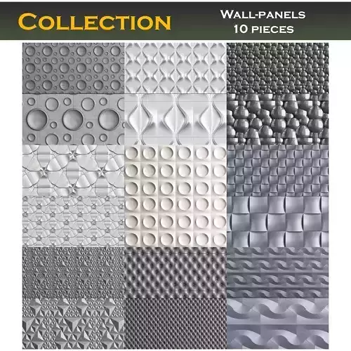 Wall-panels low poly 3d model collection wallpapers pieces