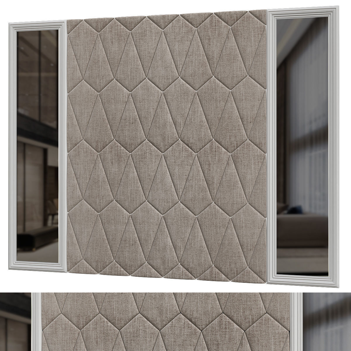 Headboards low poly 3d model collection velvet headboard with... Low-poly 3D model_19