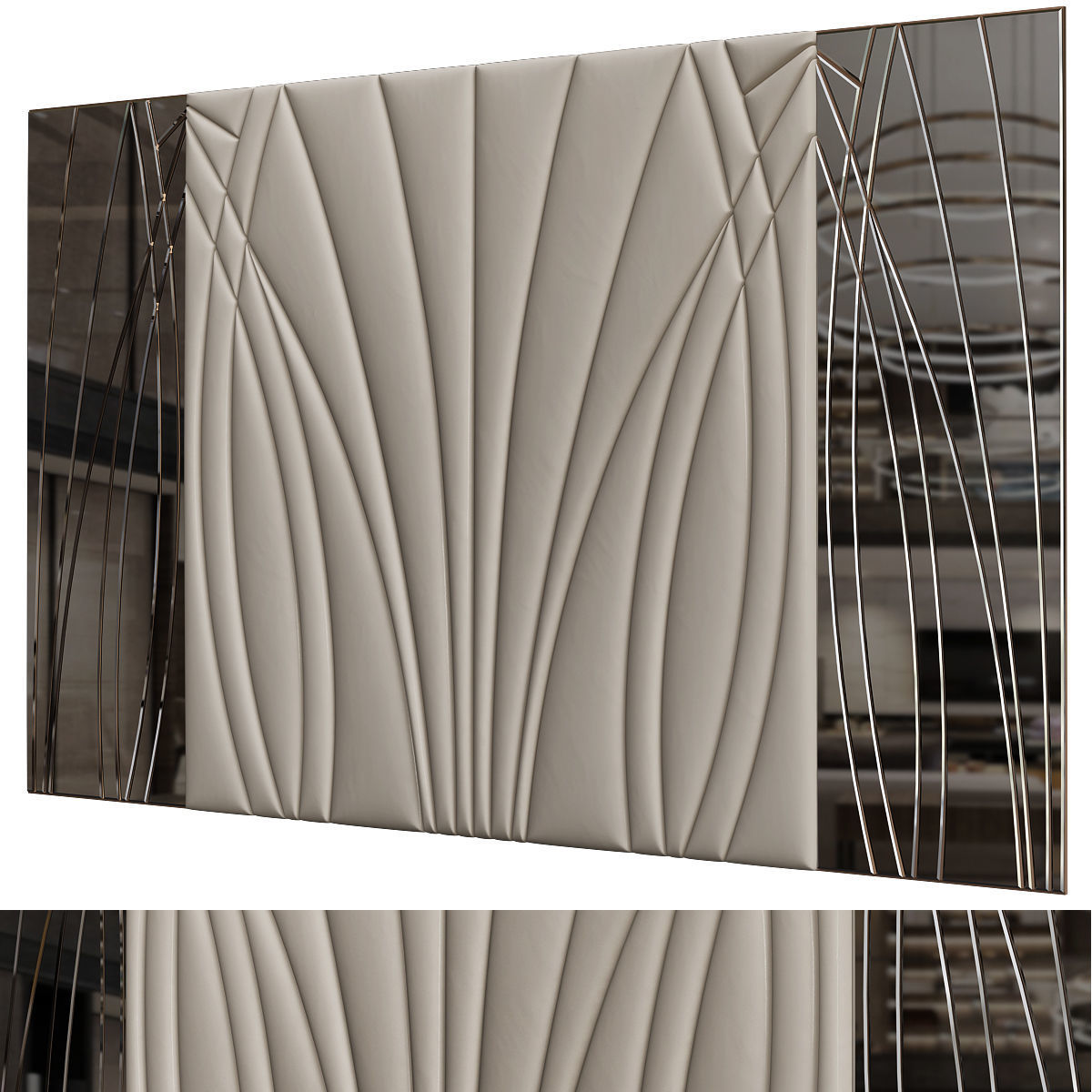 Headboards low poly 3d model collection velvet headboard with... Low-poly 3D model_18