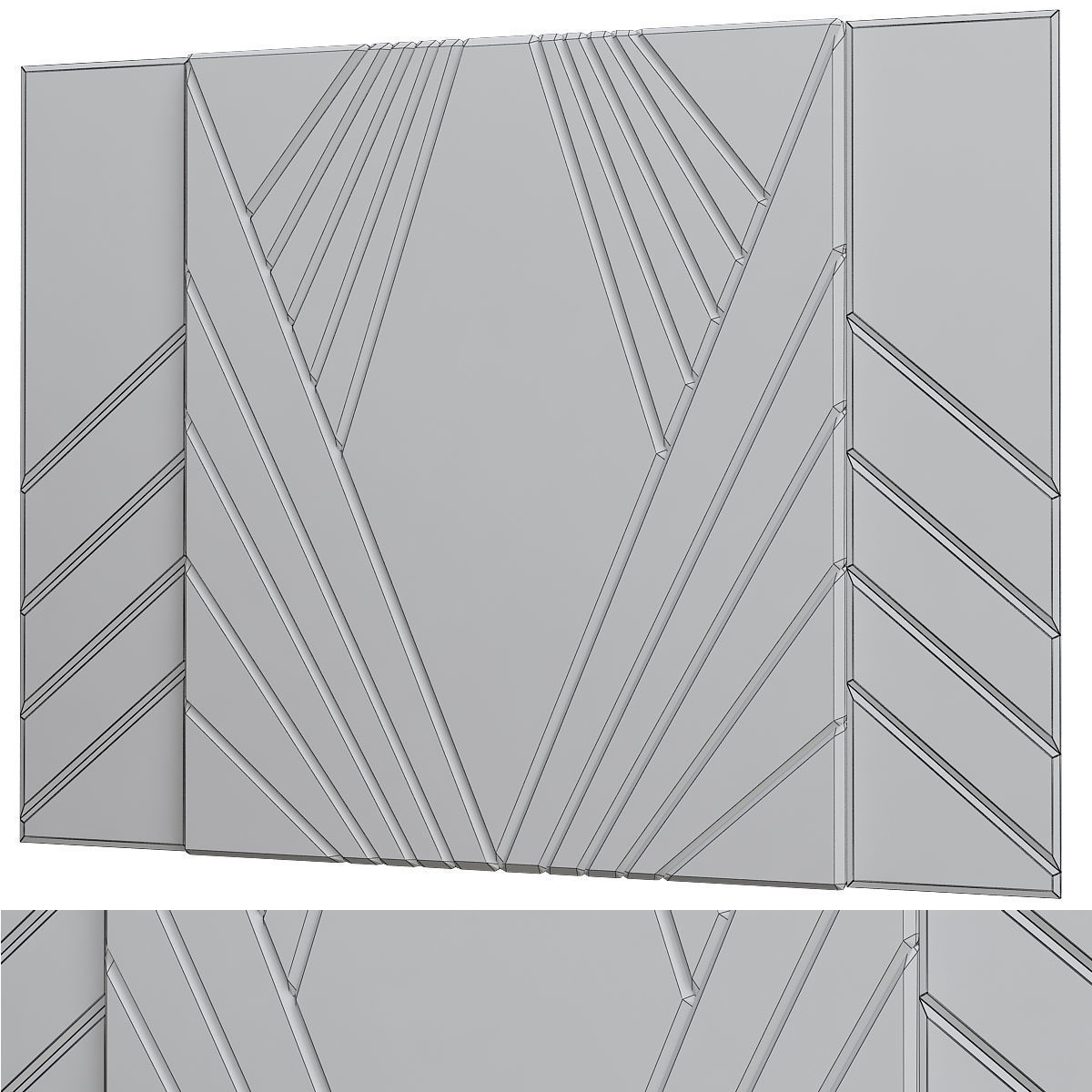 Headboards low poly 3d model collection velvet headboard with... Low-poly 3D model_9