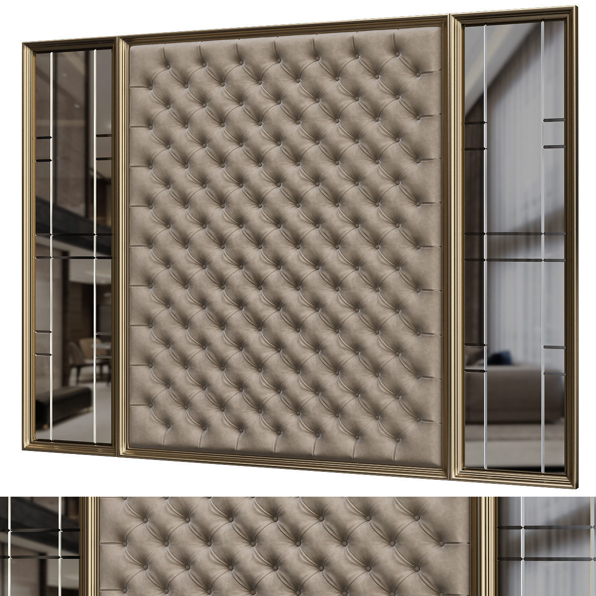 Headboards low poly 3d model collection velvet headboard with... Low-poly 3D model_4