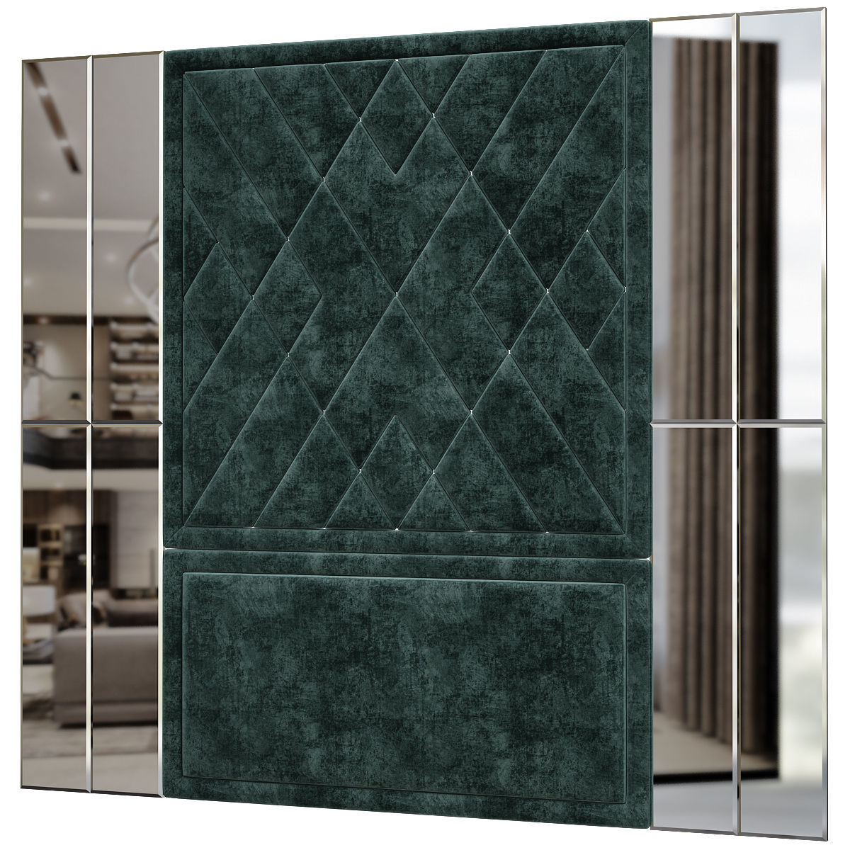 Headboards low poly 3d model collection velvet headboard with... Low-poly 3D model_5