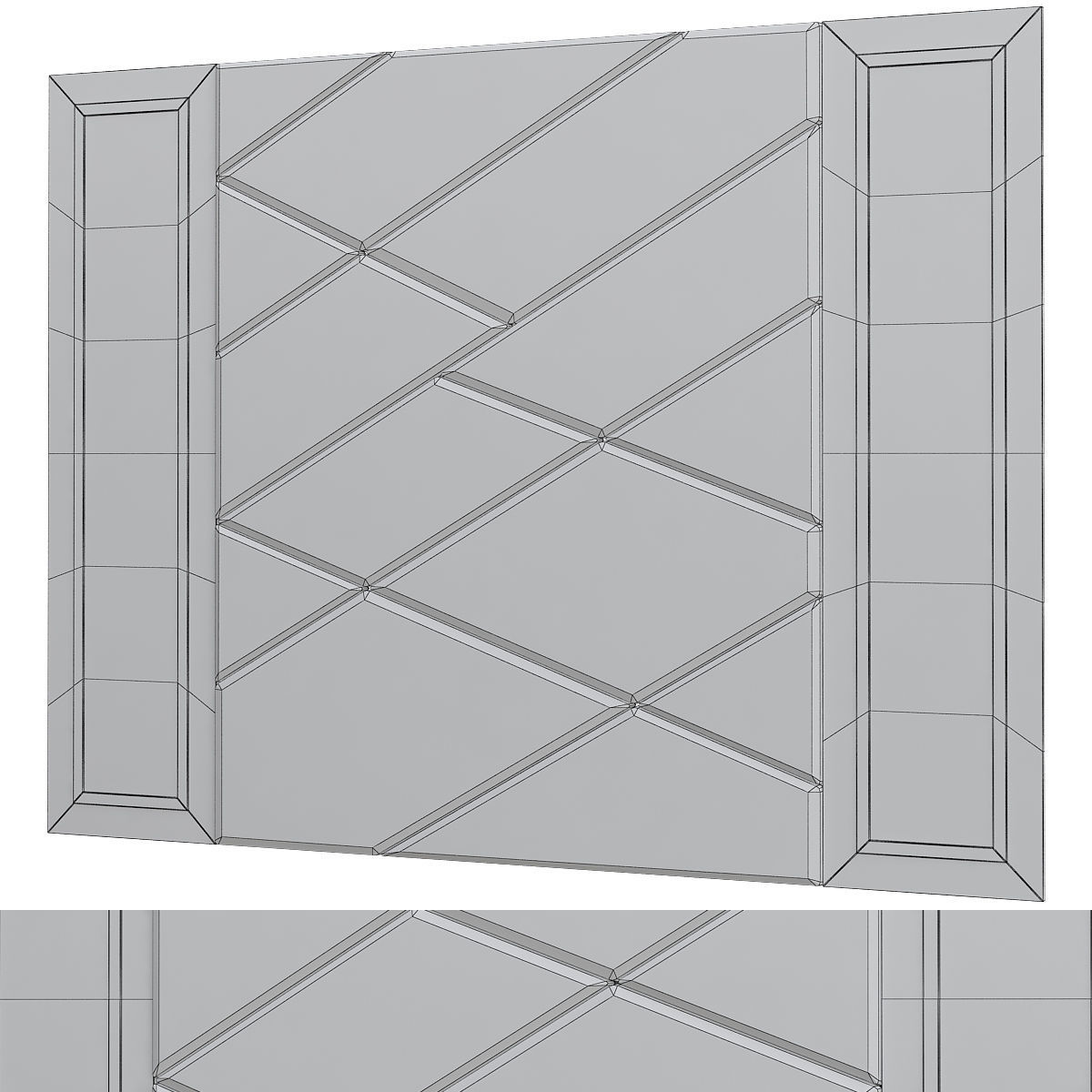 Headboards low poly 3d model collection velvet headboard with... Low-poly 3D model_7