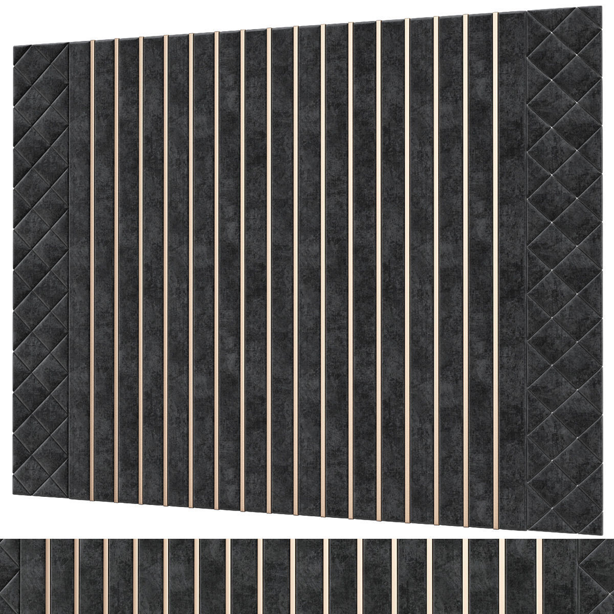 Headboards low poly 3d model collection velvet headboard with... Low-poly 3D model_12