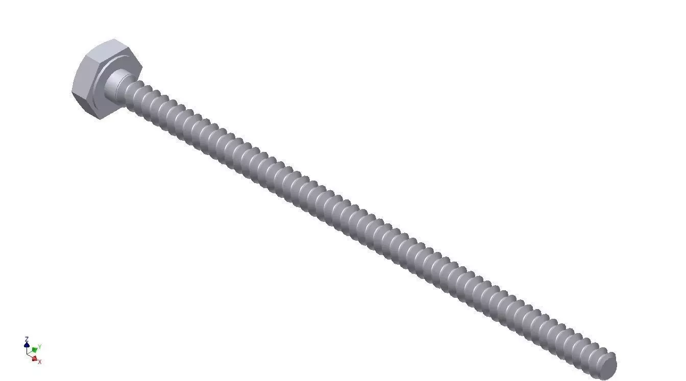 Hex Head Metric 2 5x50mm 3D print model