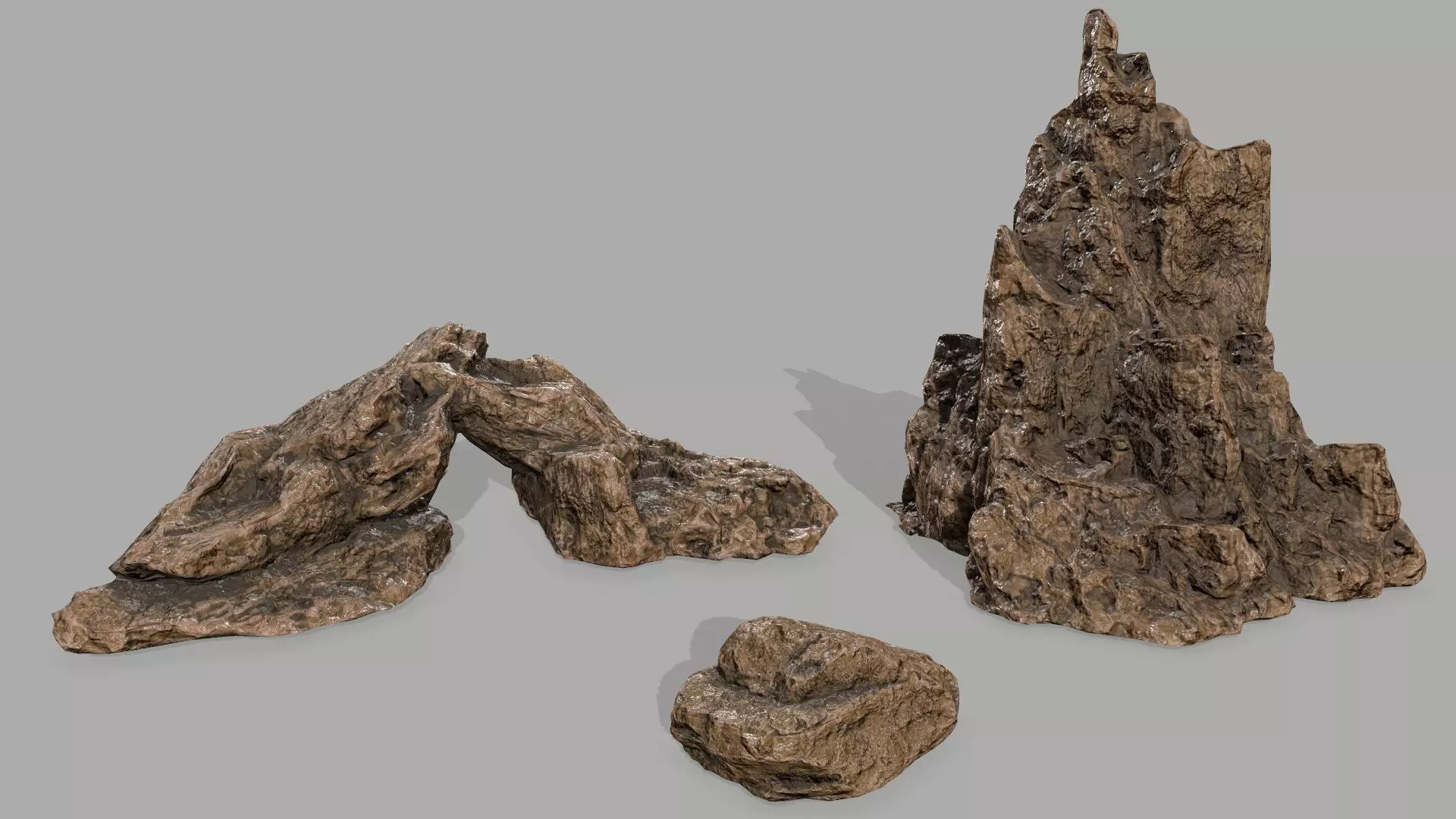 Rock set Low-poly 3D model_0