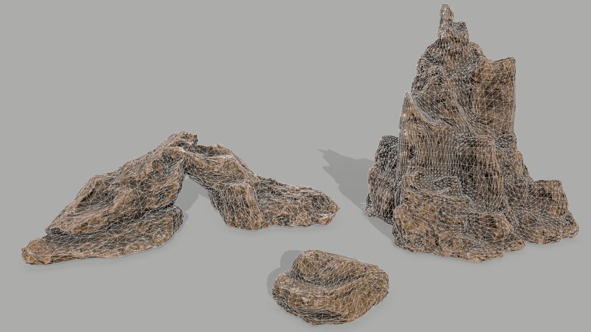 Rock set Low-poly 3D model_1