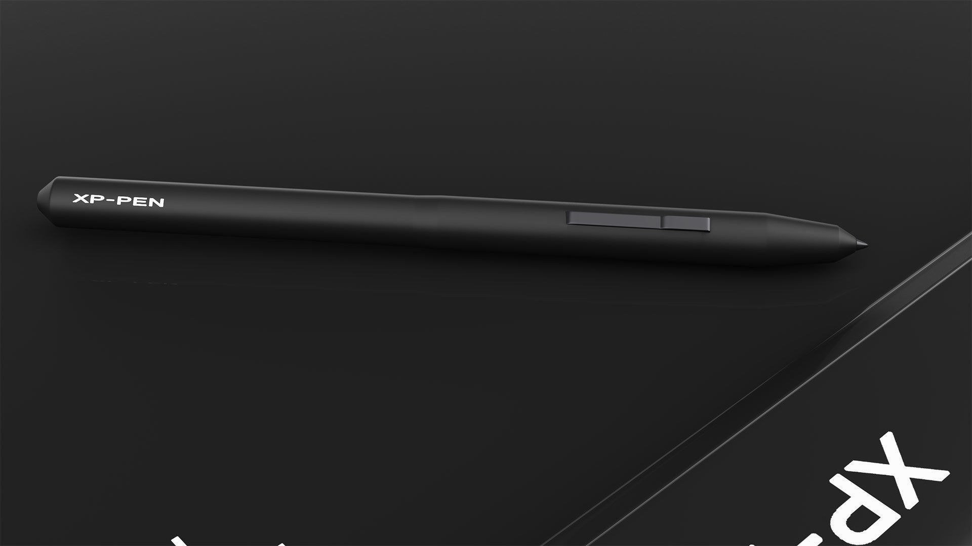 Graphics Tablet with Pen and wire model Low-poly 3D model_5