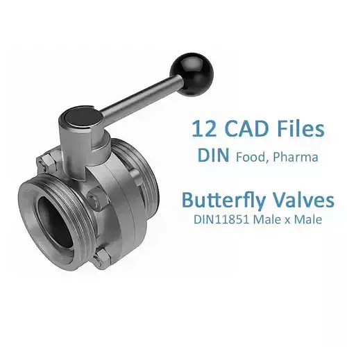 Manual Butterfly Valves - DIN11851 Male Ends - 