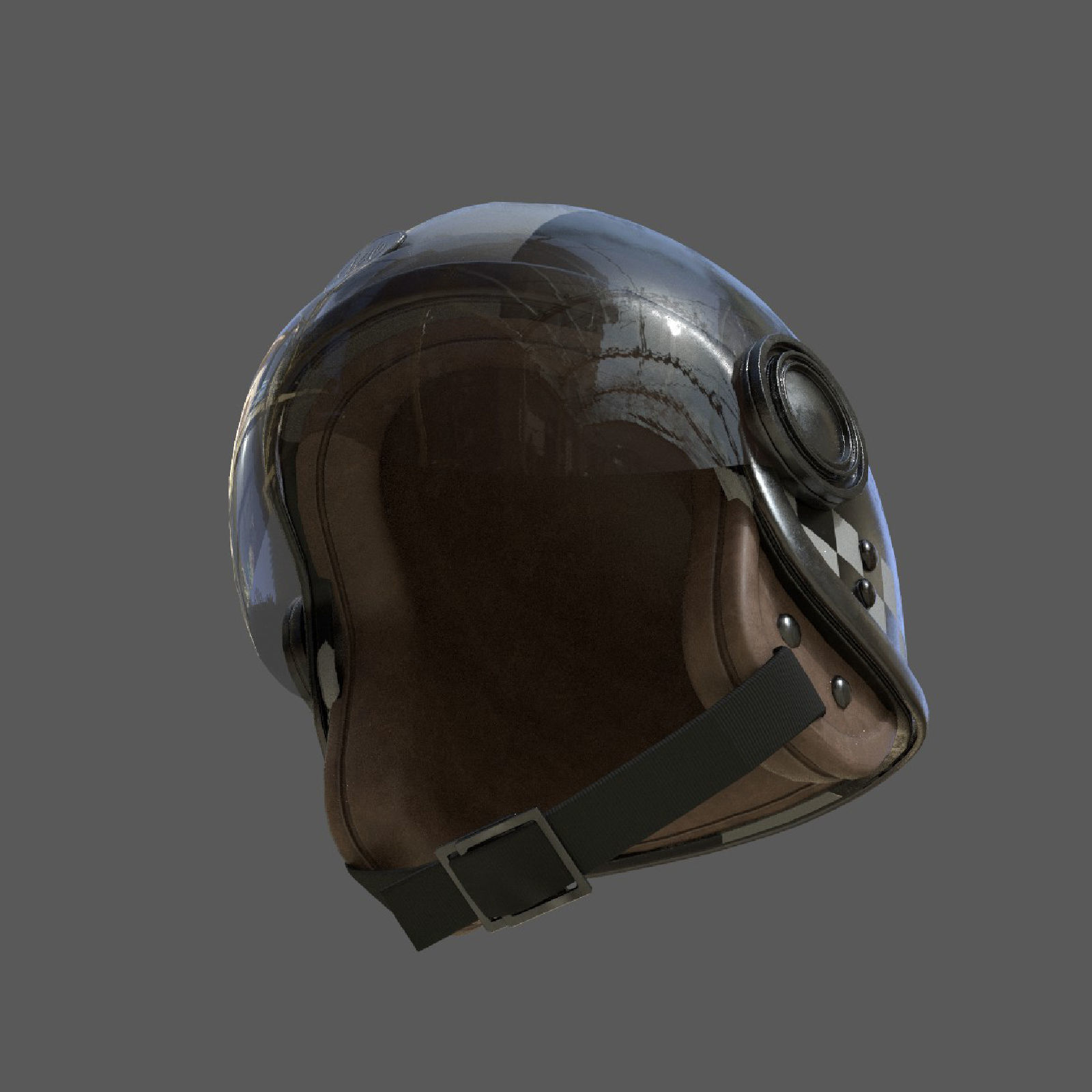 Helmet racer sport Color scifi  Low-poly 3D model_3