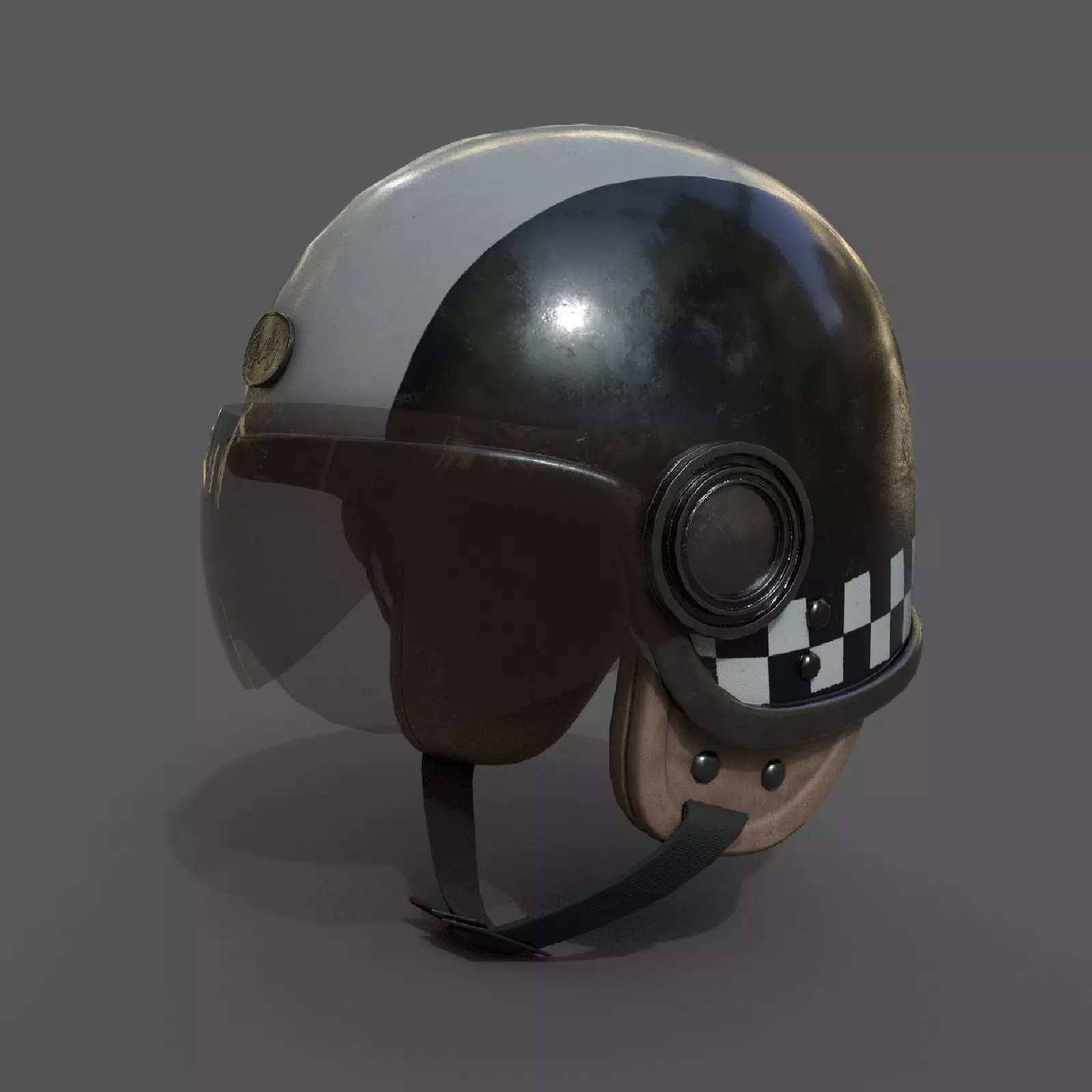 Helmet racer sport Color scifi  Low-poly 3D model_0