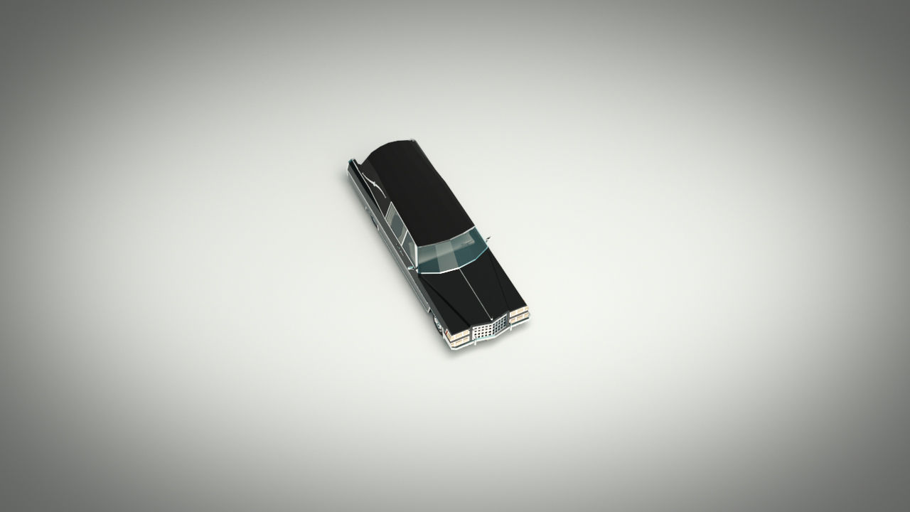 Low Poly Hearse Car Low-poly 3D model_5