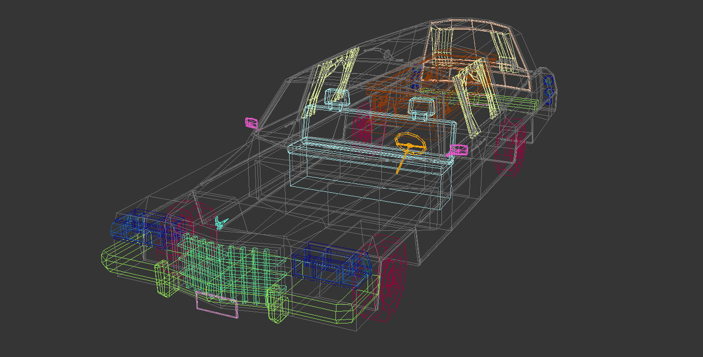 Low Poly Hearse Car Low-poly 3D model_14