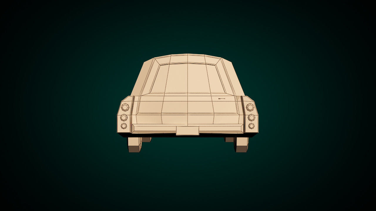 Low Poly Hearse Car Low-poly 3D model_12