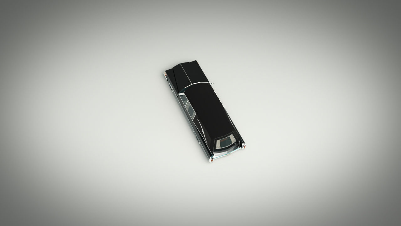 Low Poly Hearse Car Low-poly 3D model_4