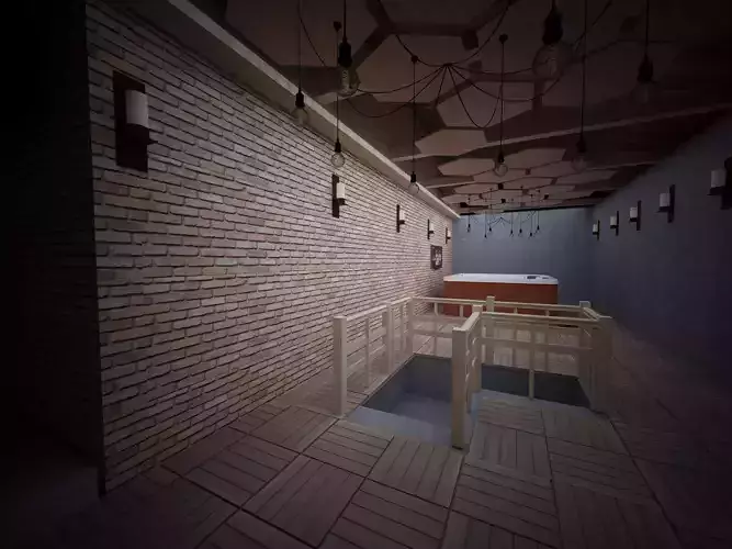Interior swimming pool 3D model