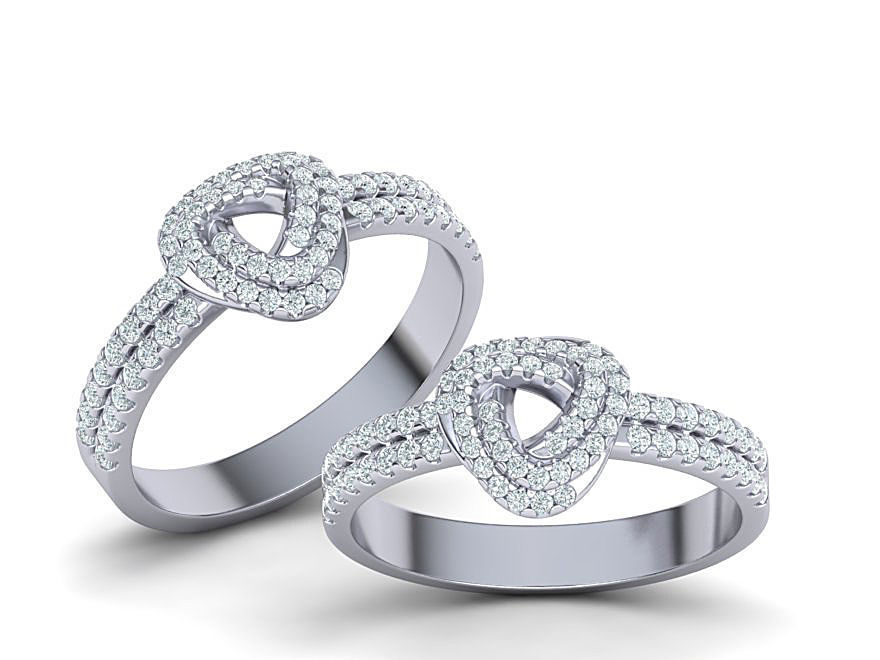 The Knot Triangle Diamond ring 3dmodel 3D print model_5