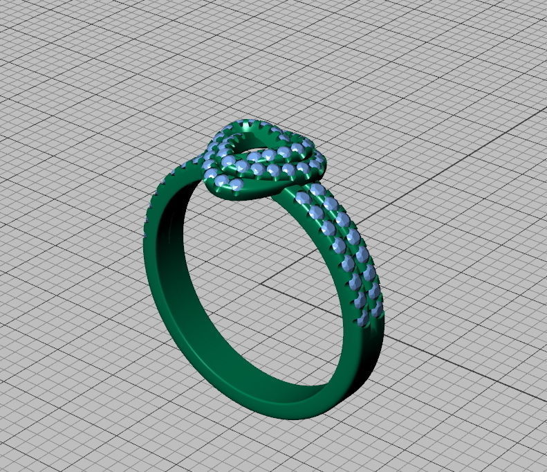 The Knot Triangle Diamond ring 3dmodel 3D print model_12