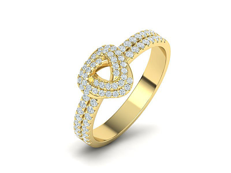 The Knot Triangle Diamond ring 3dmodel 3D print model_2