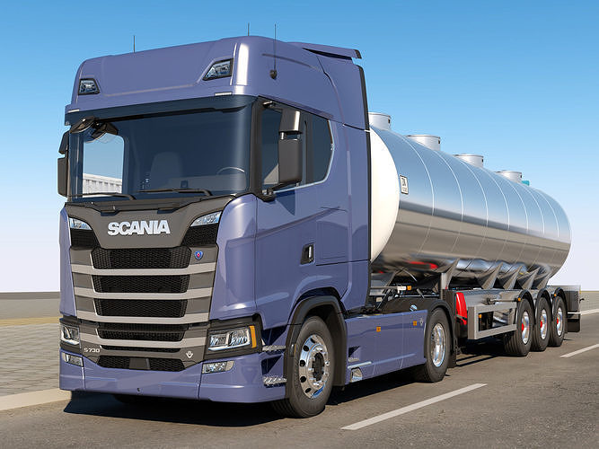 Euro Truck with Tanker trailer 3D model