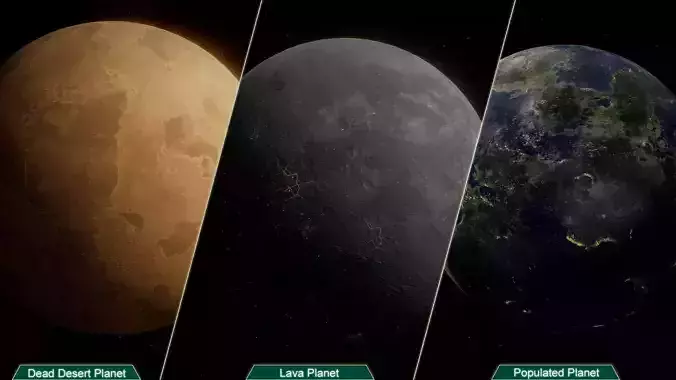 Planets PBR 3D model Game Ready