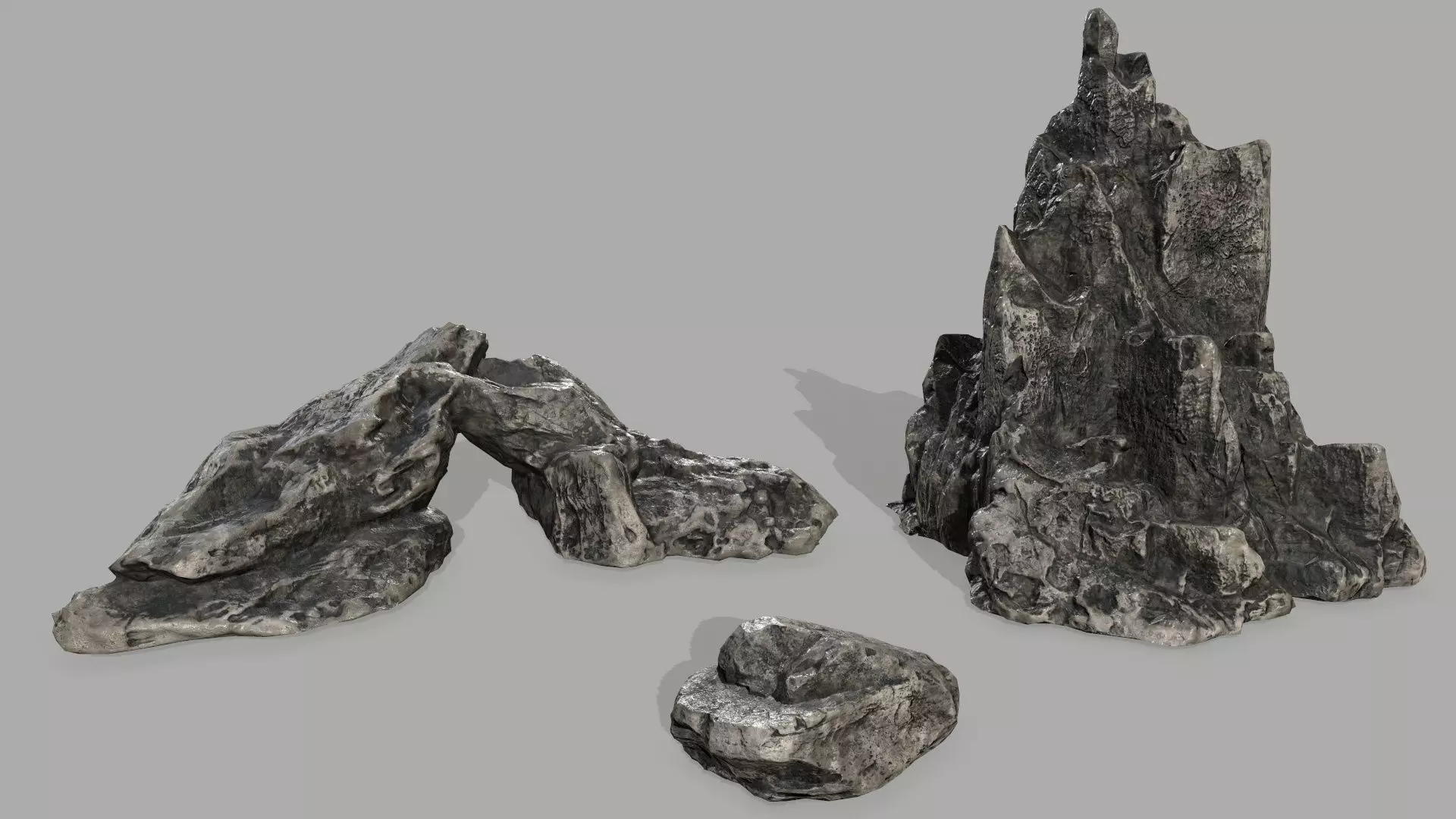 Rock set Low-poly 3D model_0