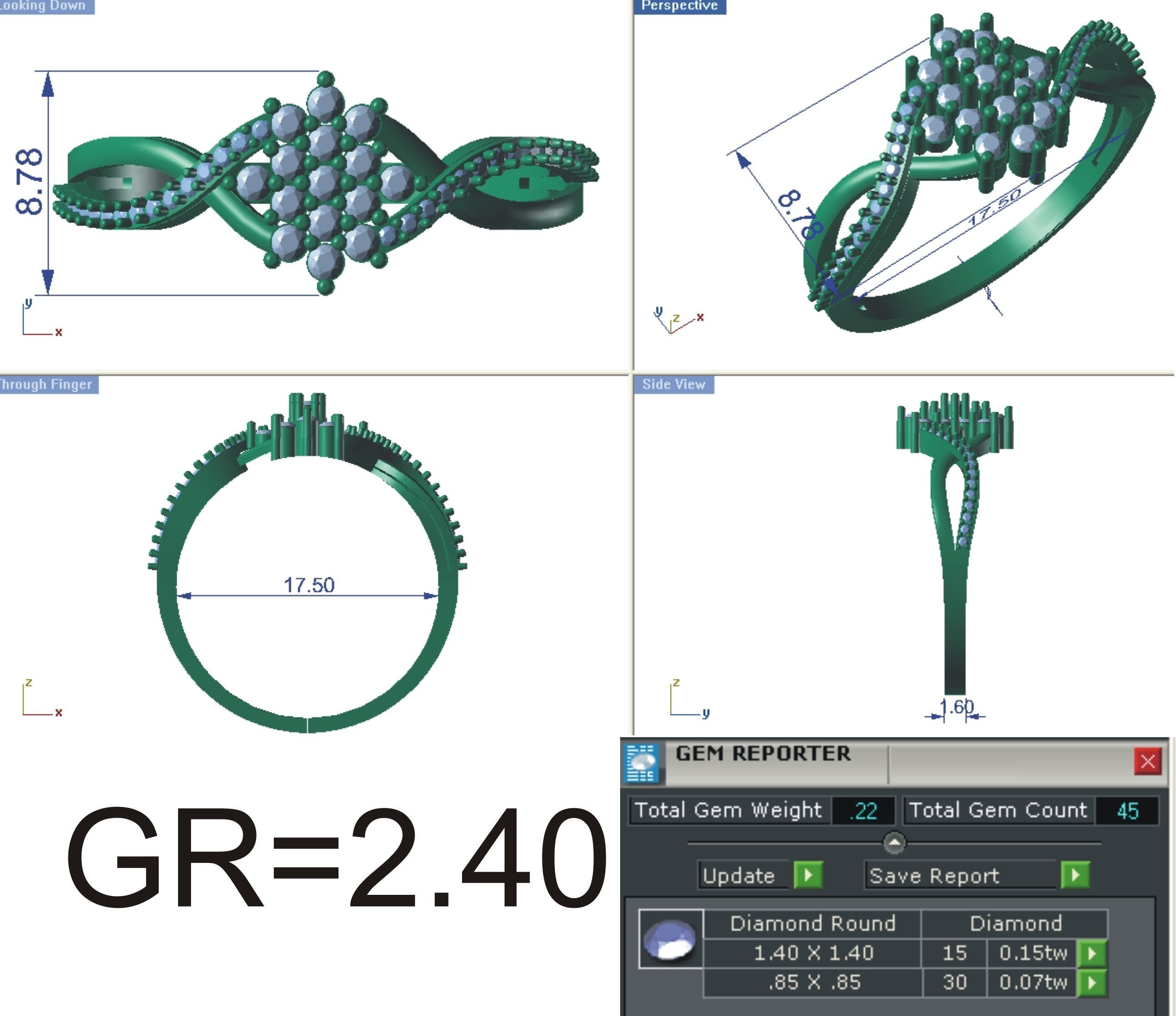 99 WOMEN RING FILES LESS THAN 3 GM LIGHT WT 3D print model_105