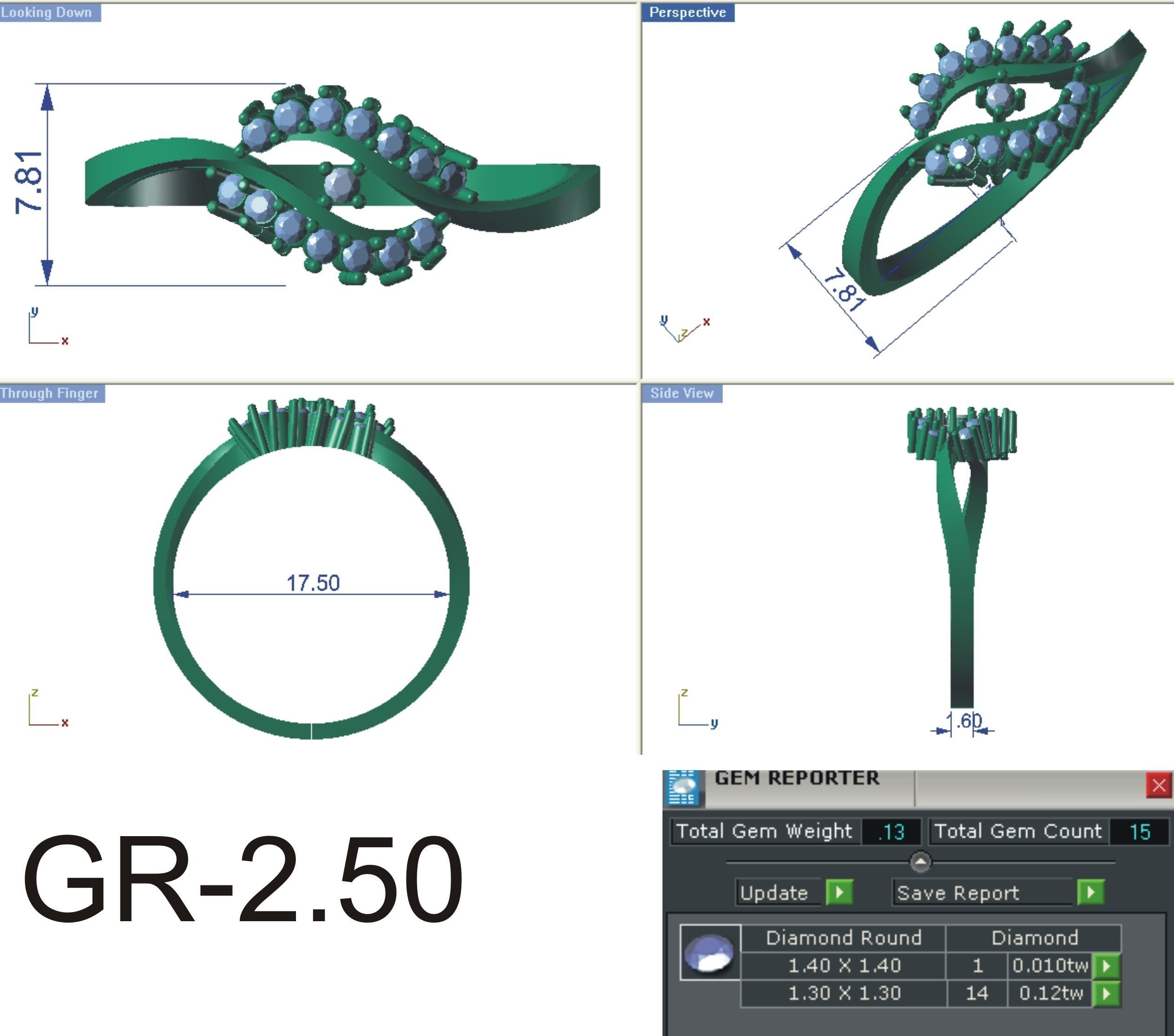 99 WOMEN RING FILES LESS THAN 3 GM LIGHT WT 3D print model_130