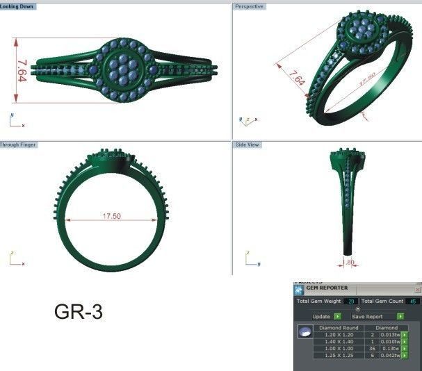 99 WOMEN RING FILES LESS THAN 3 GM LIGHT WT 3D print model_2