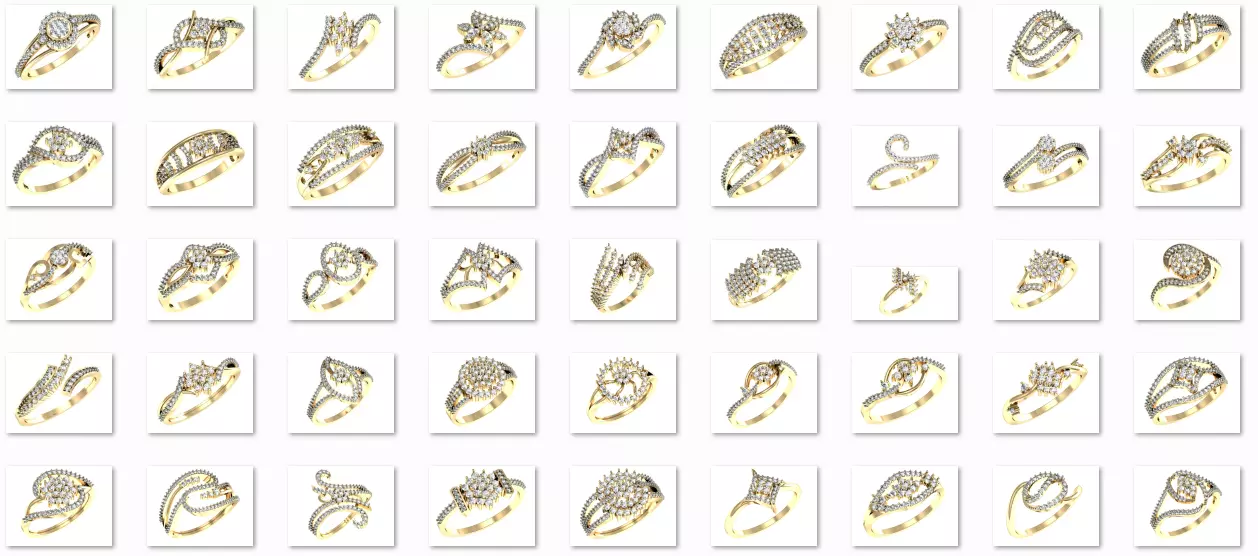 99 WOMEN RING FILES LESS THAN 3 GM LIGHT WT 3D print model_0