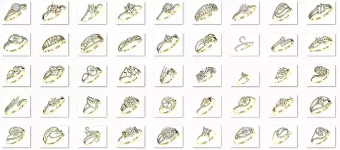 99 WOMEN RING FILES LESS THAN 3 GM LIGHT WT  3D print model