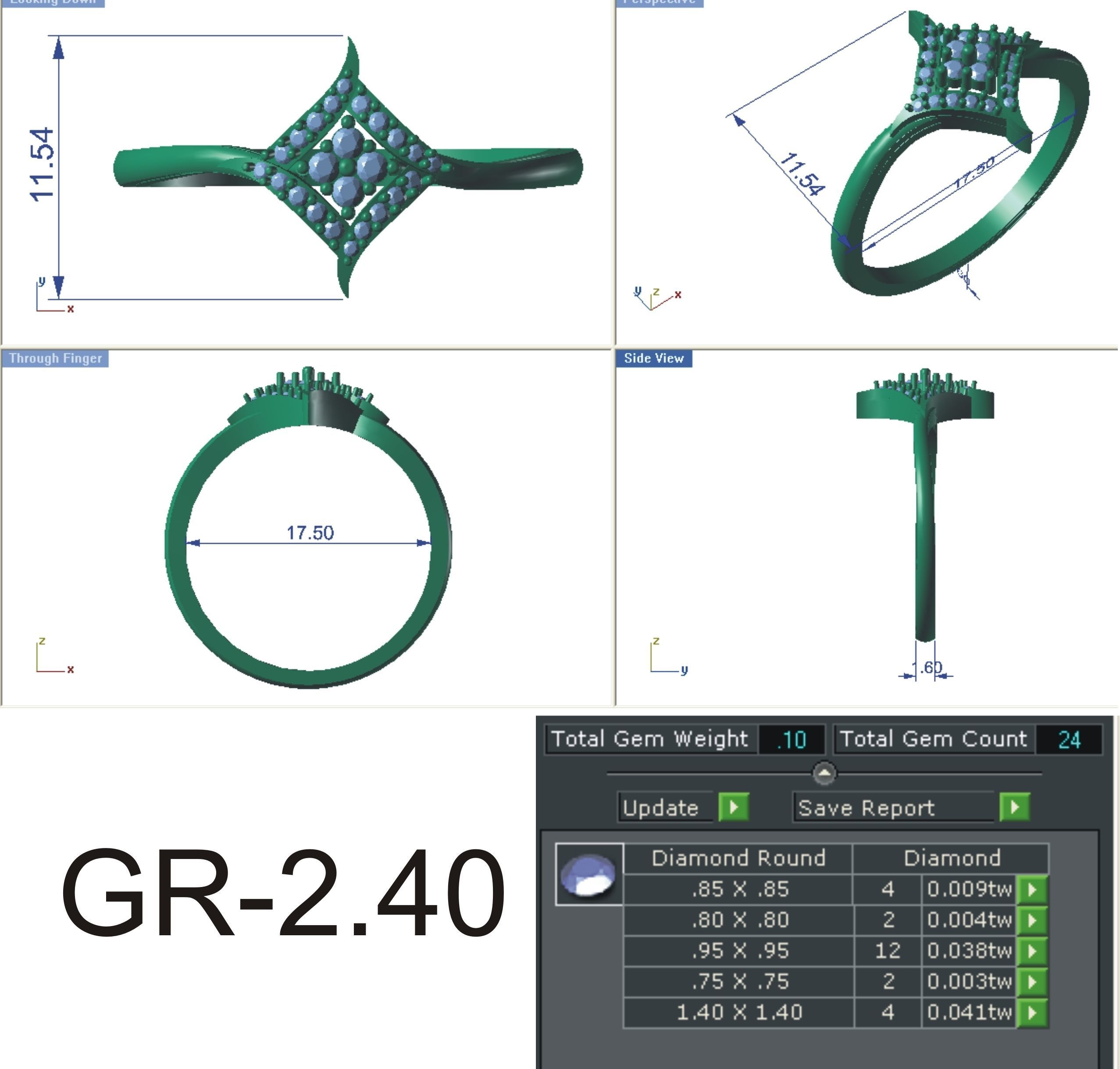 99 WOMEN RING FILES LESS THAN 3 GM LIGHT WT 3D print model_84