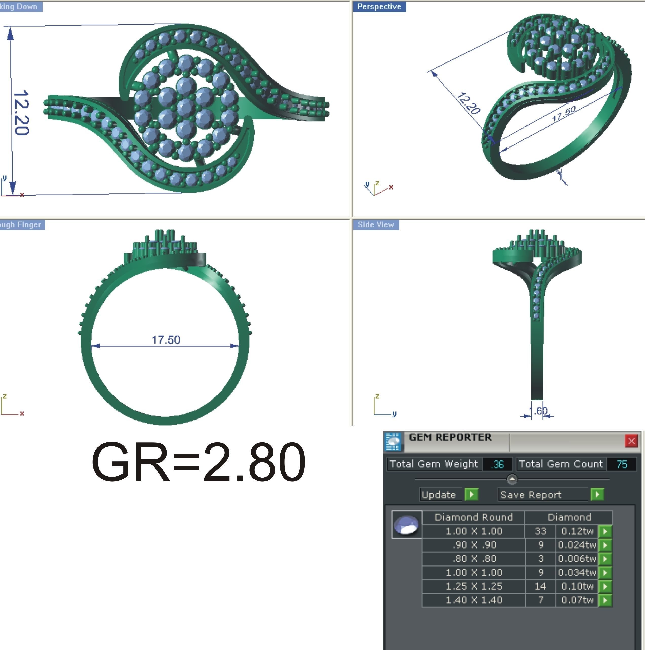 99 WOMEN RING FILES LESS THAN 3 GM LIGHT WT 3D print model_54
