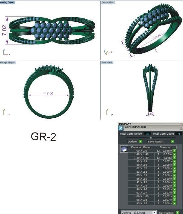 99 WOMEN RING FILES LESS THAN 3 GM LIGHT WT 3D print model_14