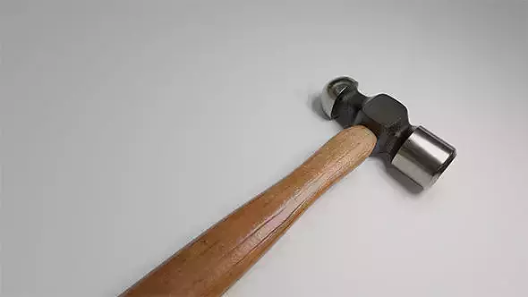 Realistic Hammer with wooden handle