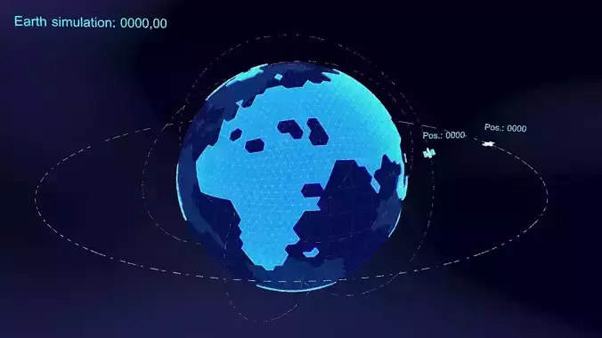 earth simulation hologram 3D model