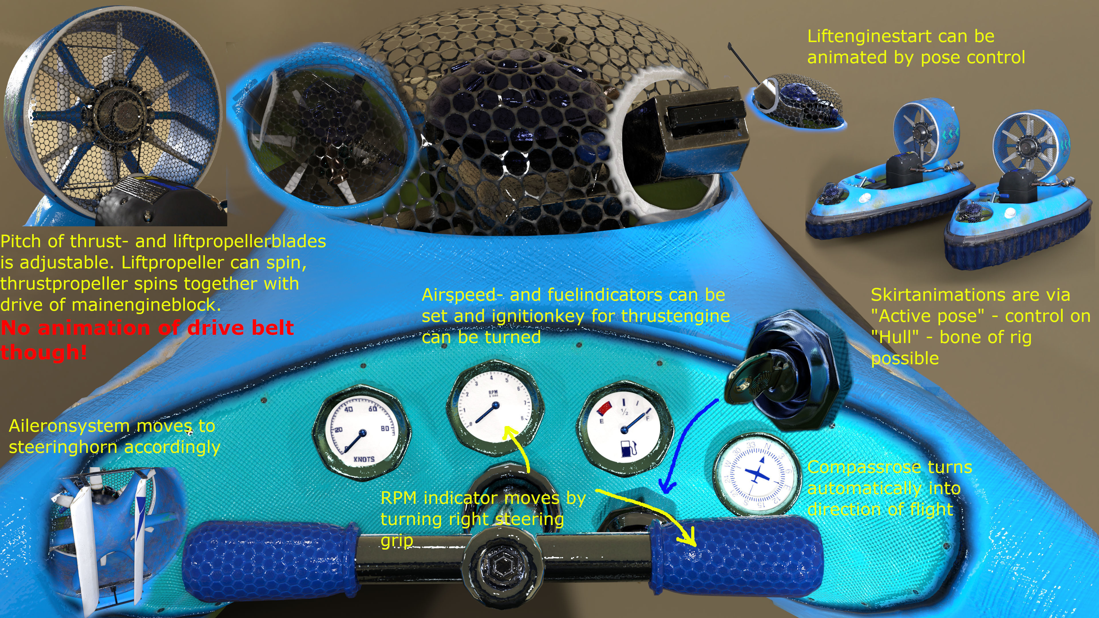 Racing-ACV inflatable boat with fan 3D model_2