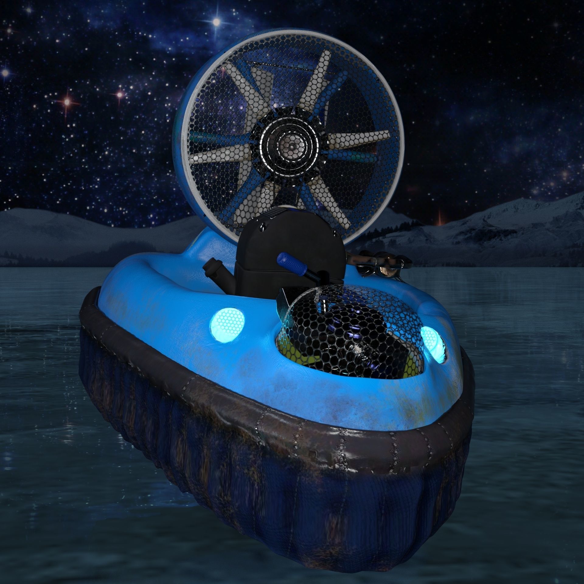 Racing-ACV inflatable boat with fan 3D model_3