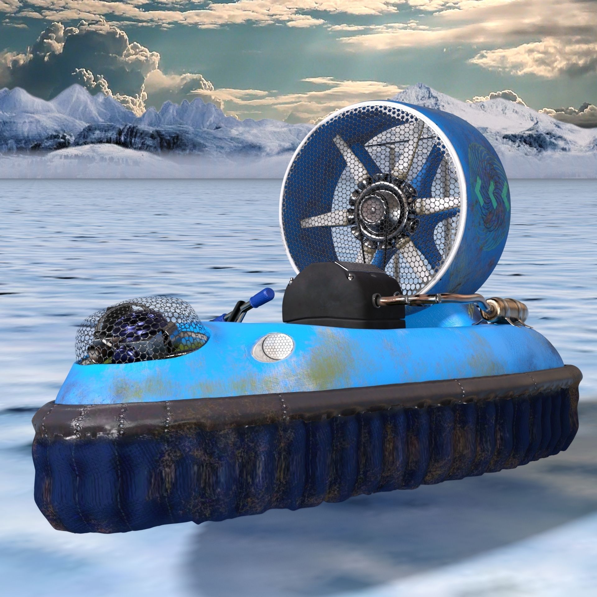 Racing-ACV inflatable boat with fan 3D model_4