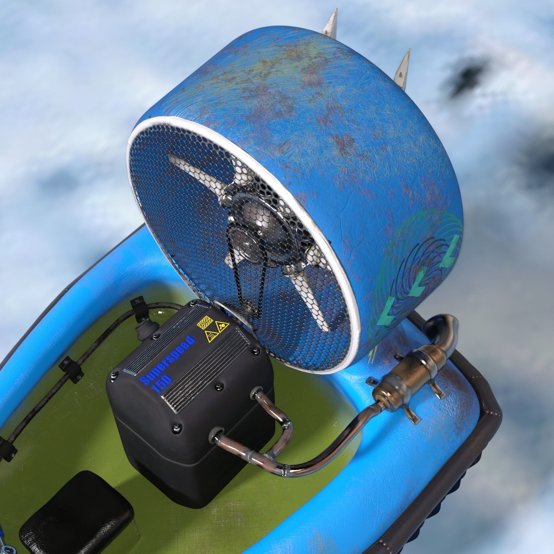 Racing-ACV inflatable boat with fan 3D model_9