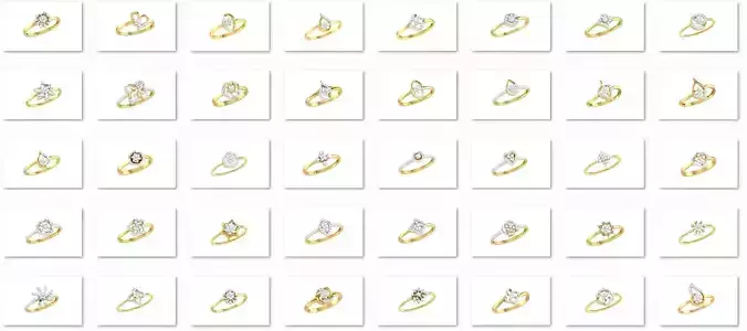 54 WOMEN RING FILES LESS THAN 2 GM LIGHT WT 3D print model