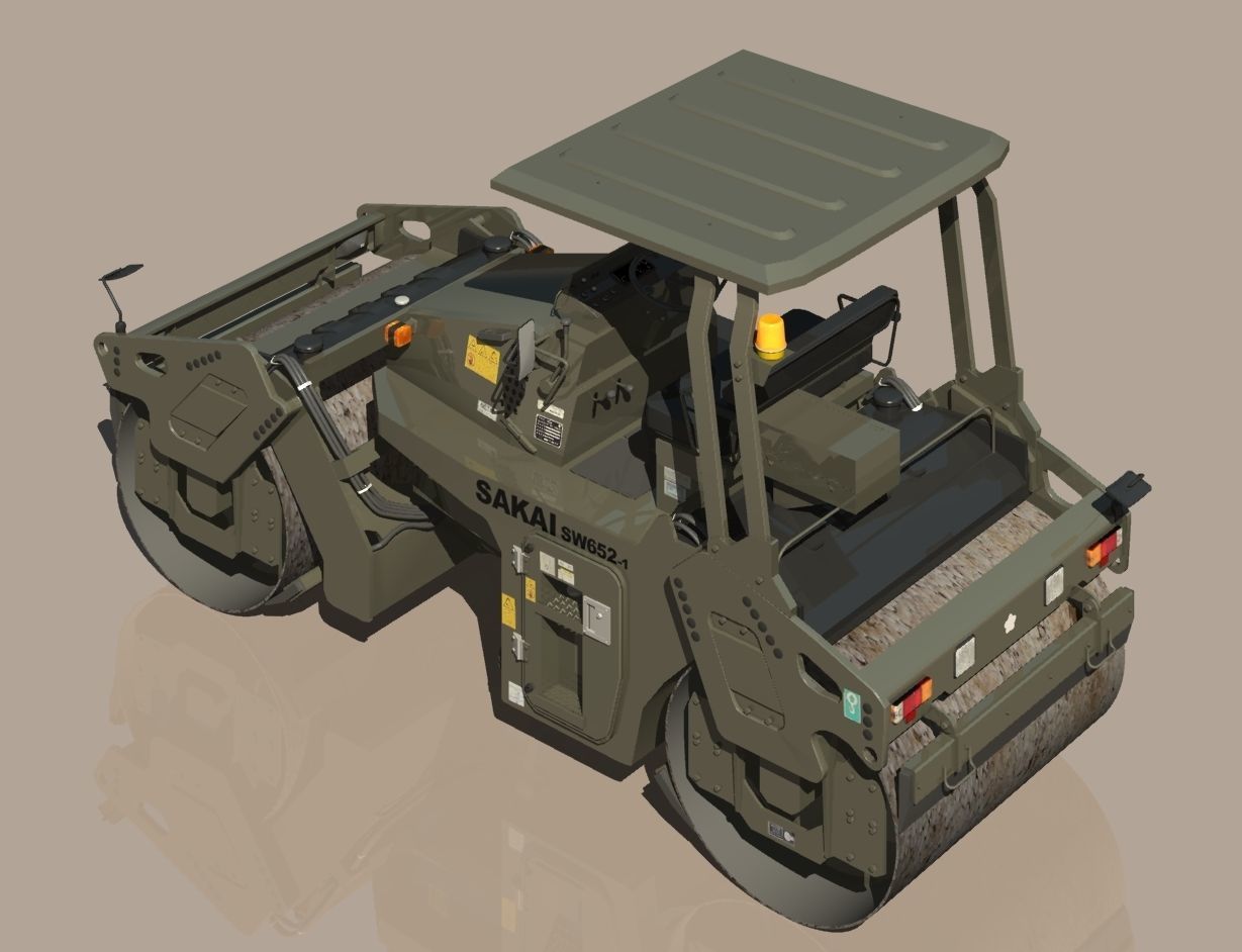 JGSDF Vibrating  Load roller SW-652 3D model_3