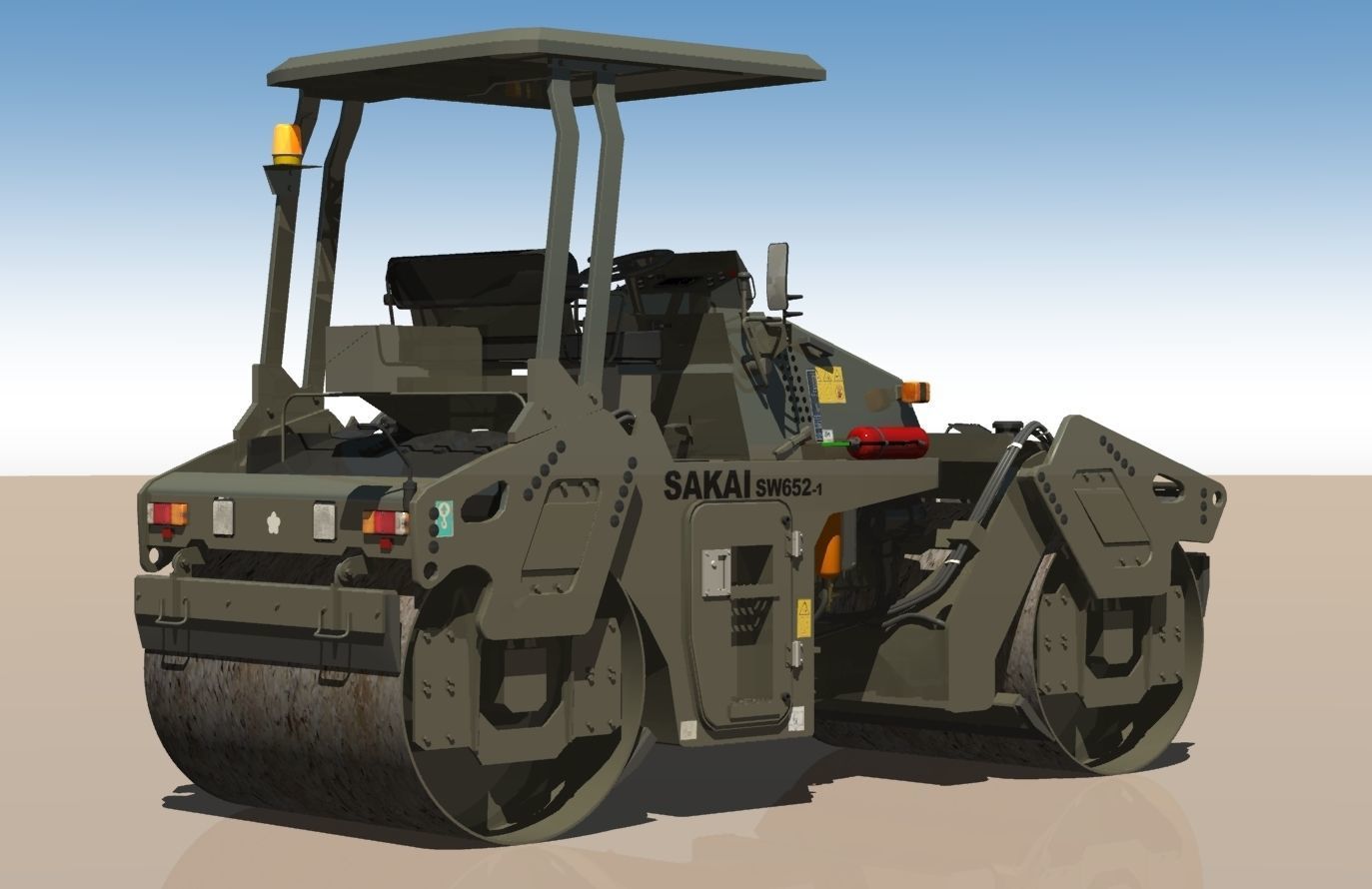 JGSDF Vibrating  Load roller SW-652 3D model_2